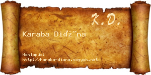 Karaba Diána névjegykártya